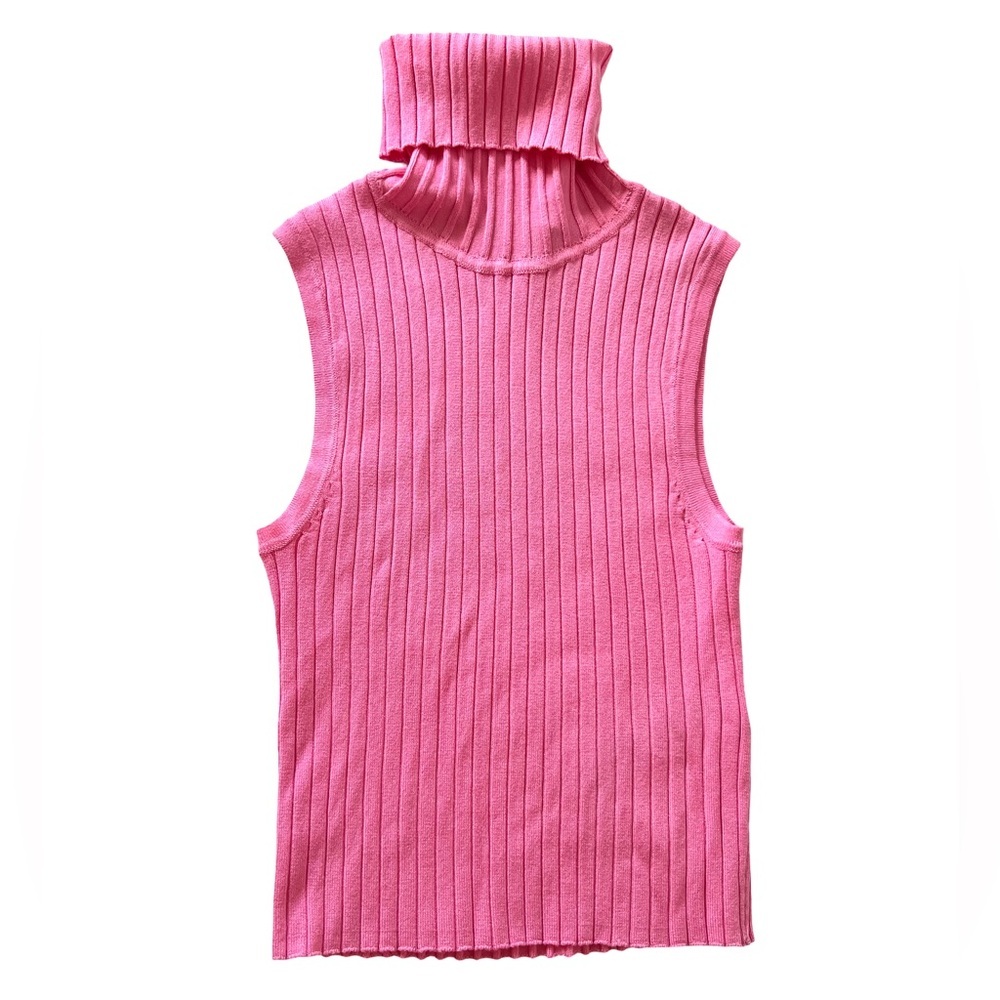 Zara Sleeveless Turtleneck Top Pink - Picture 2 of 7